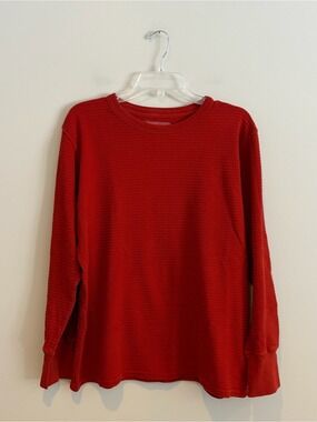 Big Bud Press Brick Red Waffle Knit Long Sleeve Top Size L
